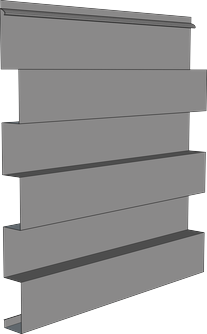 Metafor zinc panel, a profiled wall panel with regularly spaced ribs and shadow reveals between the courses.