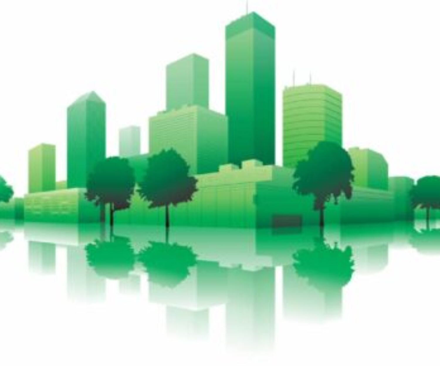 drawing of green buildings